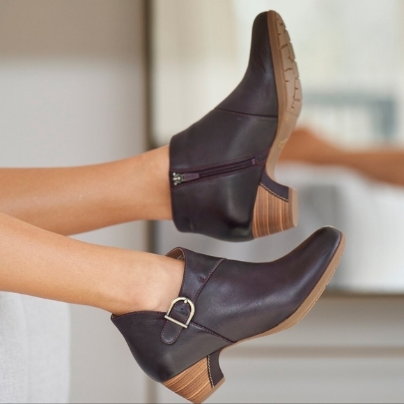 Dansko Women Darbie Comfort Low Ankle Leather Heels shoes sz 40/9.5-10 - Picture 2 of 15